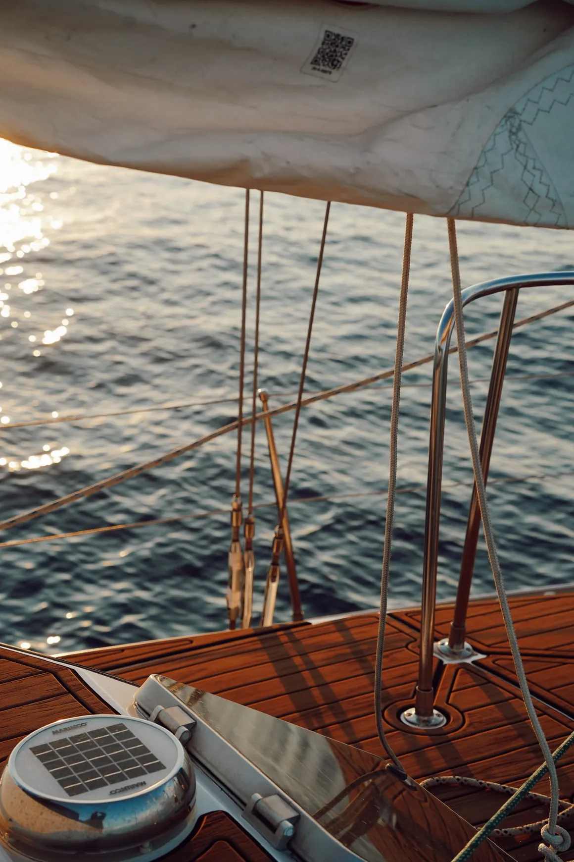 Close-up detail of rigging lines on Sailing Beauty.