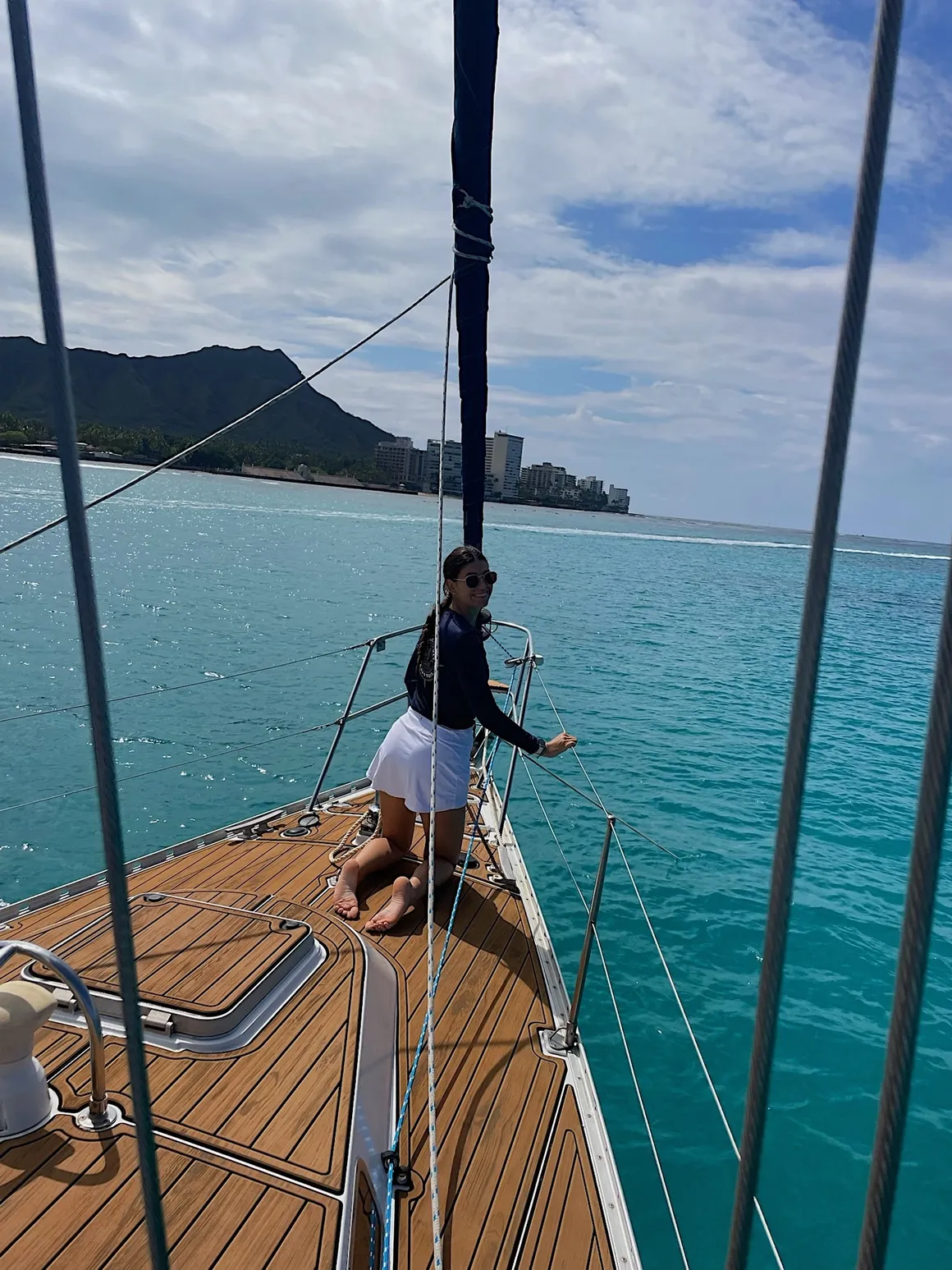Deckhand at bow