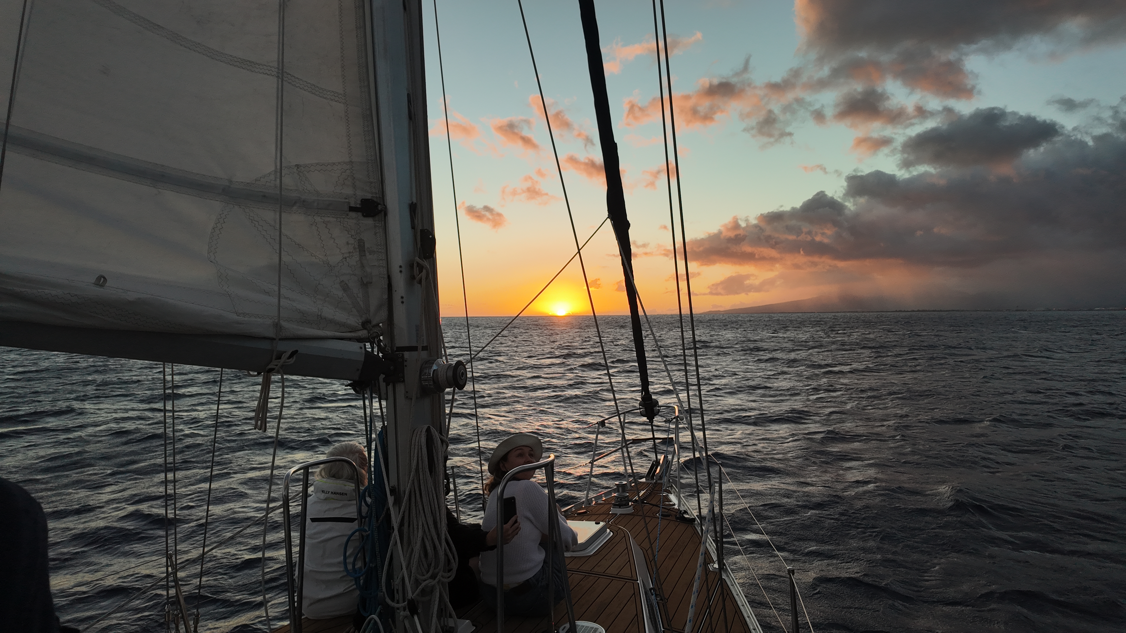 Sunset sailing moment