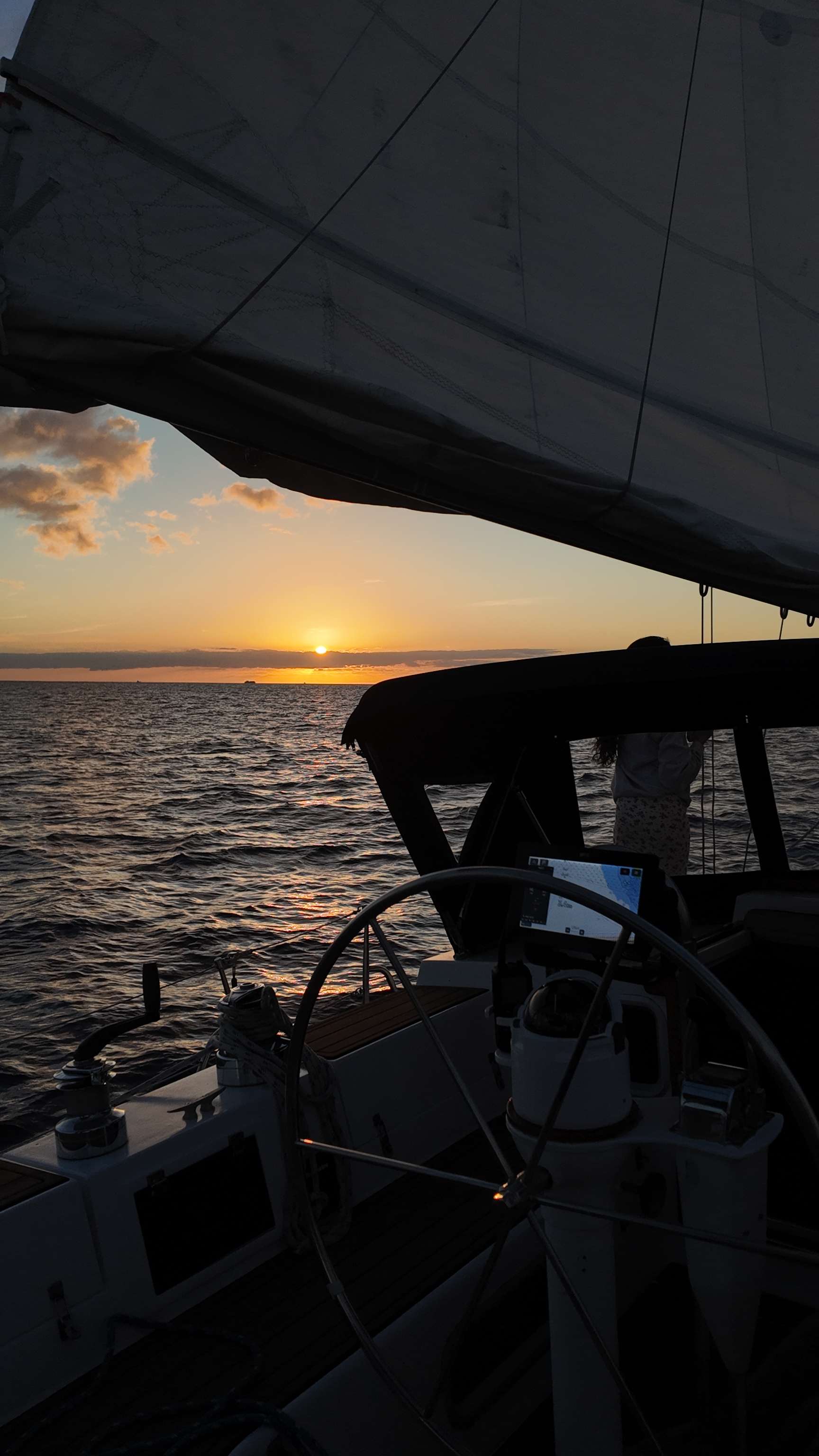 Evening light on deck