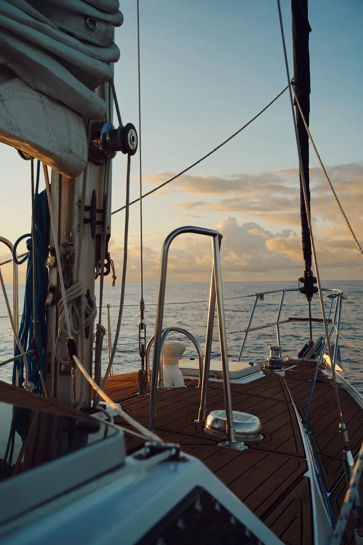 Bow in sunset light