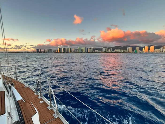 Side deck at sunset